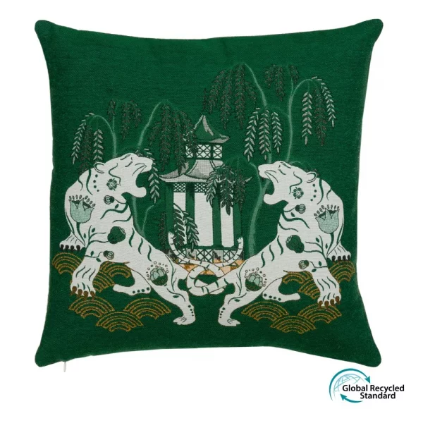 Cojín Tigre Verde