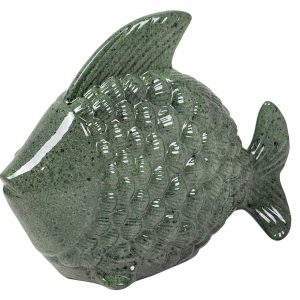 Figura Cerámica Pez Verde 30x24x10cm