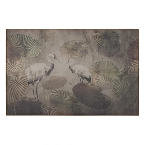 Cuadro Hojas con Garzas 120x80cm