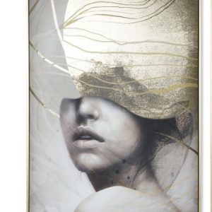 Cuadro Lienzo Mujer Dorado 83x123cm.