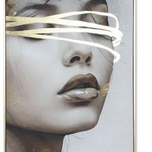 Cuadro Lienzo Mujer Dorado 83x123cm.