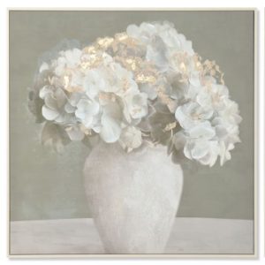 Cuadro Lienzo Florero Hortensia 82x3,5x82cm