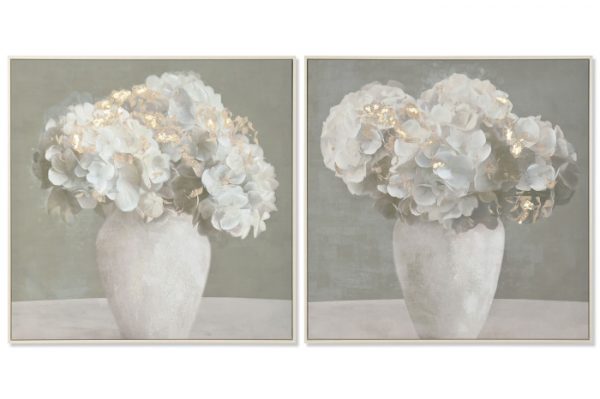 Cuadro Lienzo Florero Hortensia 82x82cm - Imagen 2