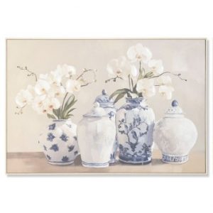 Cuadro Lienzo Jarrones Orquídeas 123x80cm