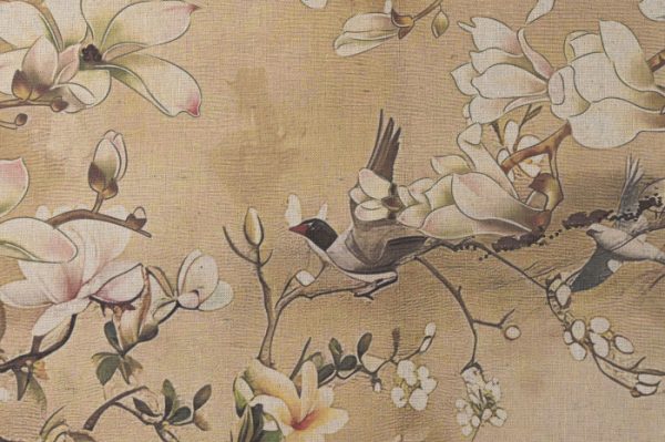 Cuadro Lino Flores Cerezo y Garzas 120x80cm. - Imagen 3