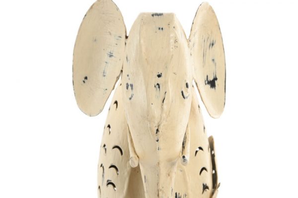 Figura Elefante Metal Beige 26x9x30cm. - Imagen 2