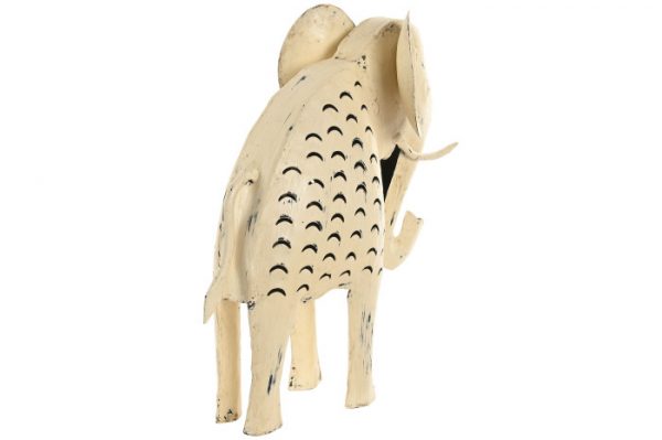 Figura Elefante Metal Beige 26x9x30cm. - Imagen 3