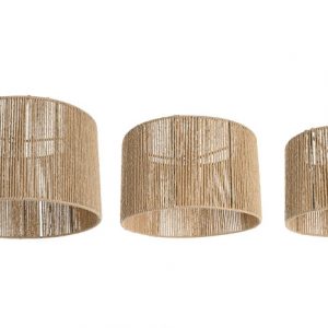 Set 3 Pantallas Fibra Natural 52x52x31cm.