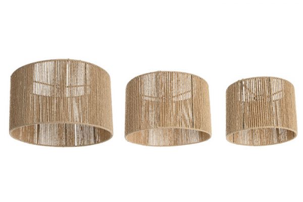 Set 3 Pantallas Fibra Natural 52x52x31cm.