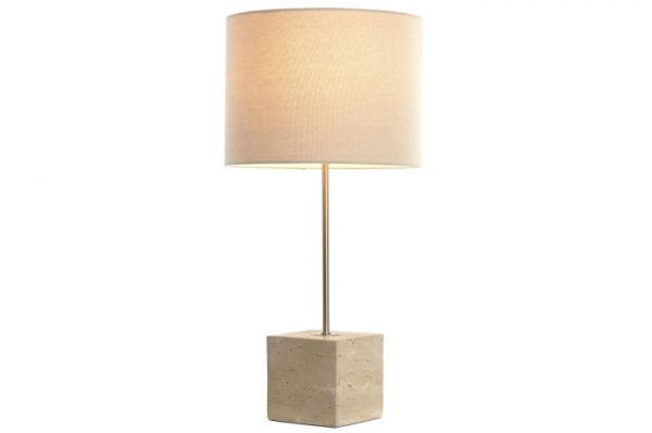 Lampara Sobremesa Mármol Beige 33x33x70cm. - Imagen 2