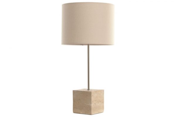Lampara Sobremesa Mármol Beige 33x33x70cm.