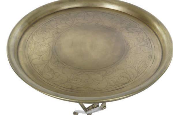 Mesa Auxiliar Latón Tijera 48x65cm. - Imagen 2