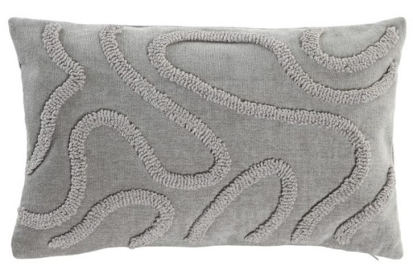 Cojín Algodón Gris Flecos 30x50cm.