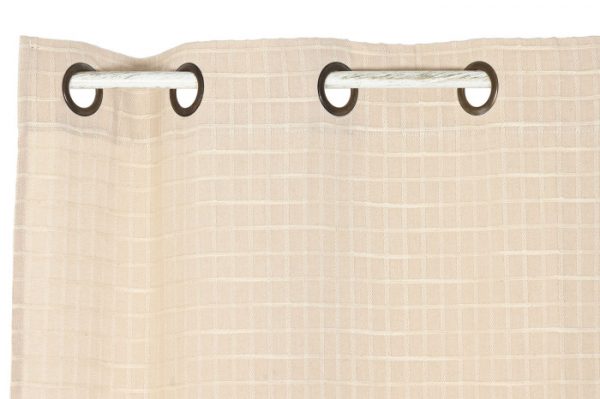 Cortina Algodón Cuadros Beige 140x260cm. - Imagen 2