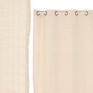 Cortina Algodón Cuadros Beige 140x260cm.