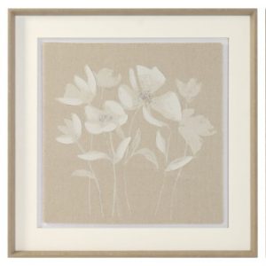 Cuadro Cristal Flores Natural 63x63cm