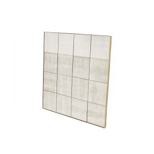 Espejo Cuadriculas Oro Vintage 100x100xcm