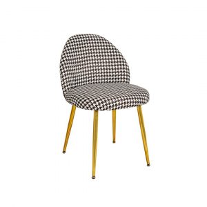 Silla Patas De Gallo Marrón Patas Doradas