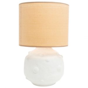 Lampara Cerámica Pantalla Lino 48cm